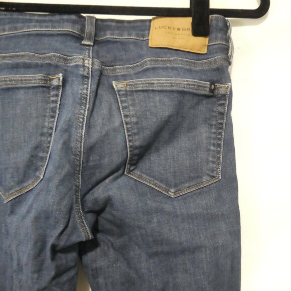 LUCKY BRAND - Mid Rise - Skinny - Ava | size 4/27 | Distressed Blue Denim Jeans - Picture 12 of 16